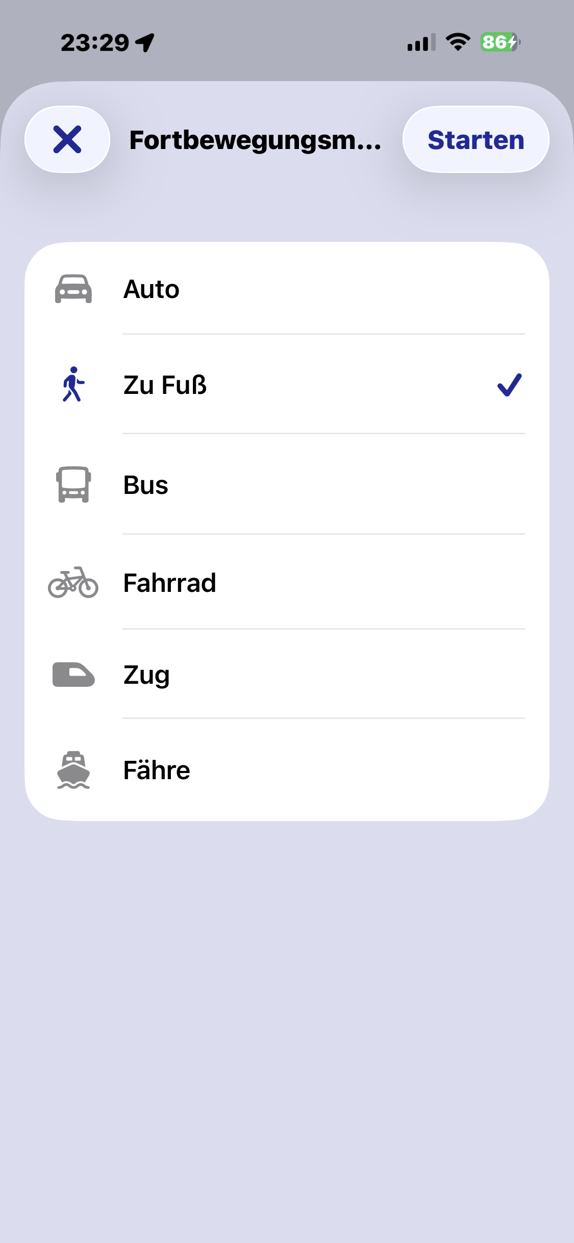 Navigation zu einem Ziel
